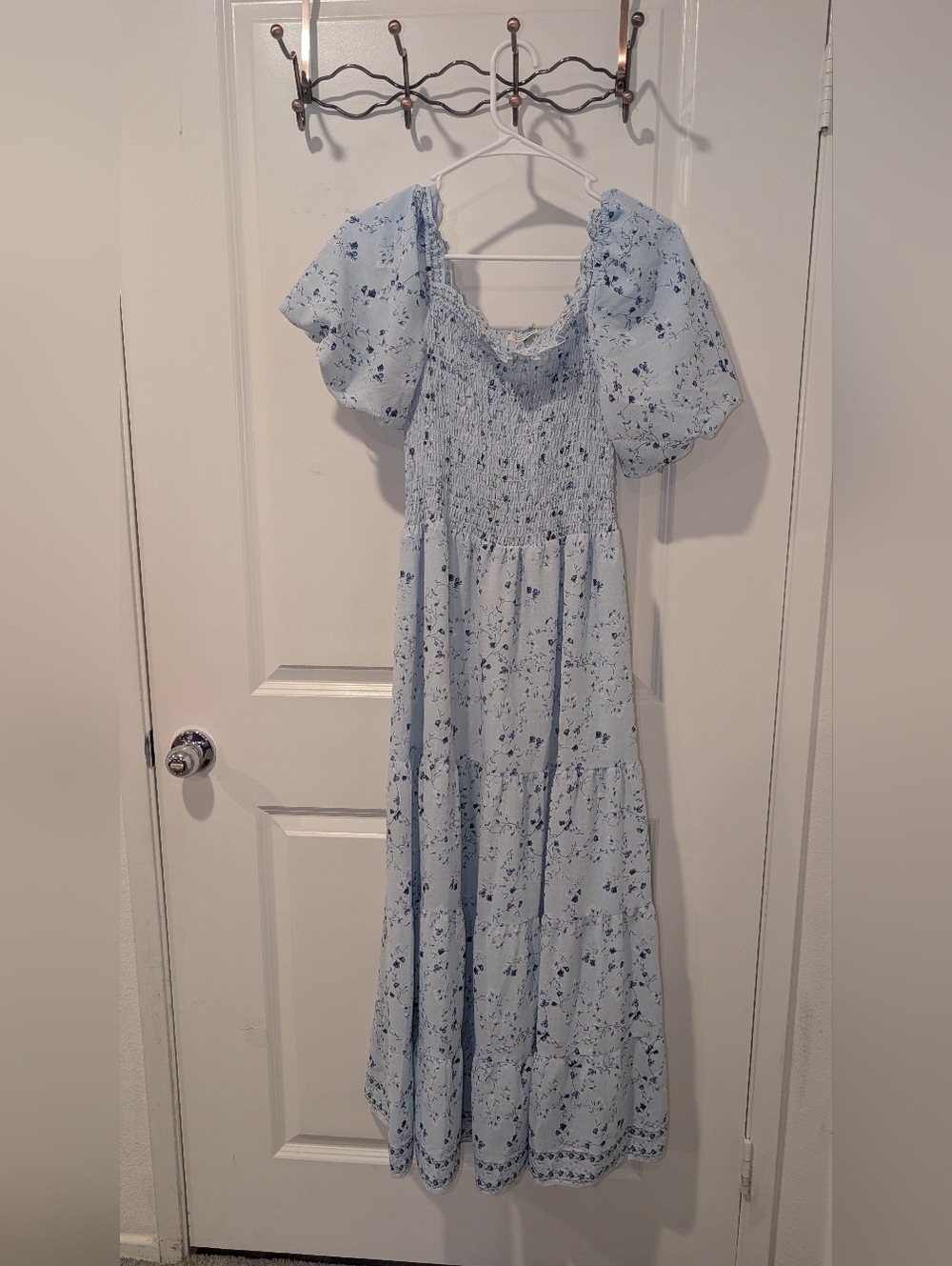Floral Cottagecore Maxi Dress Puff Sleeve Coquette Prairie - Picture 2 of 3